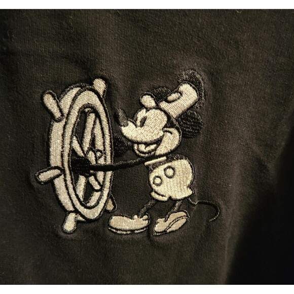 Disney Spirit Jersey Mickey Mouse Steamboat Willie Black Fleece Adult Large - Picture 3 of 10